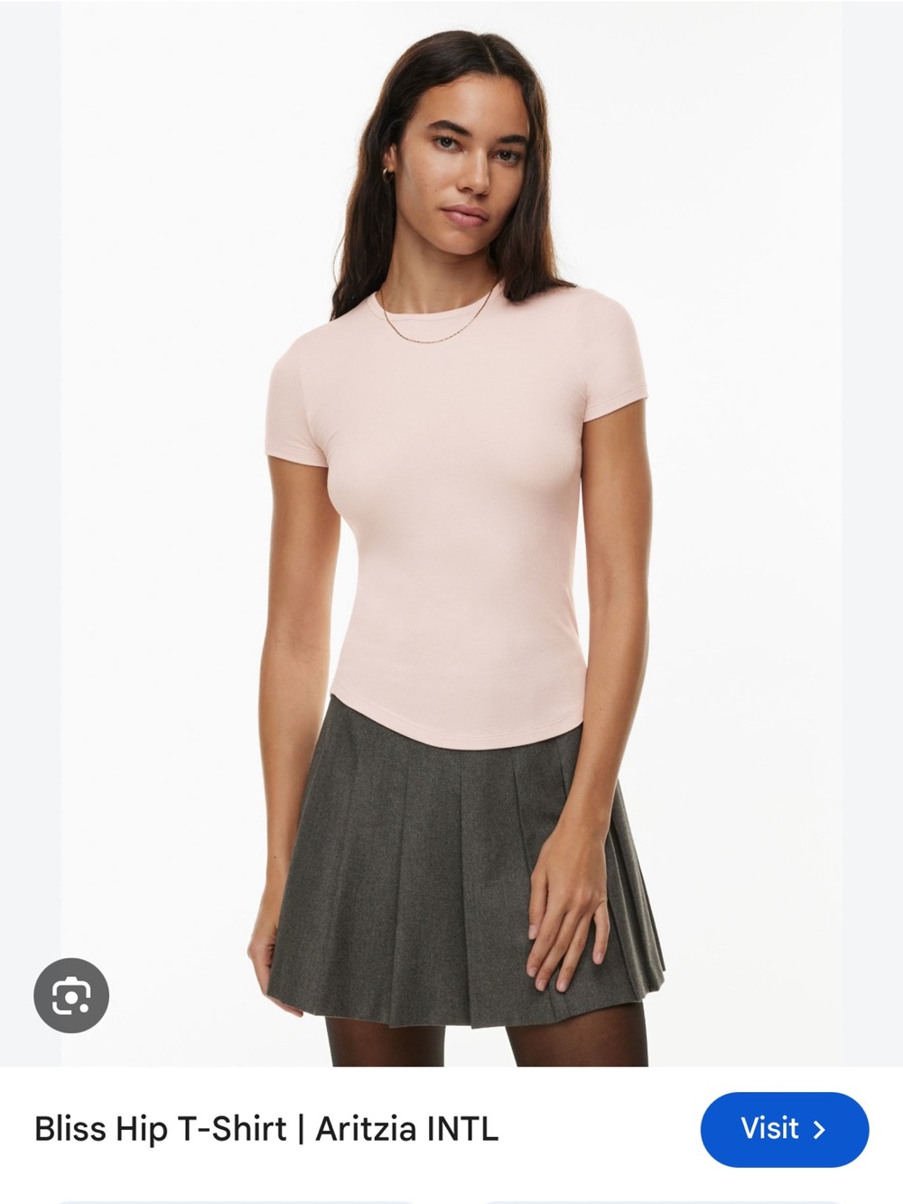 Aritzia Bliss Hip T-Shirt in Heather Athletic Grey